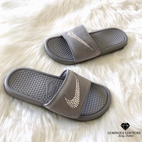 Swarovski® Nike Benassi JDI Leather Sandal Slide - Picture 5 of 8